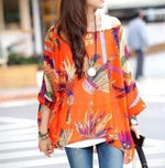 Load image into Gallery viewer, Womens Loose Fit Tropical Print Chiffon Tunic Top
